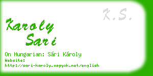 karoly sari business card
