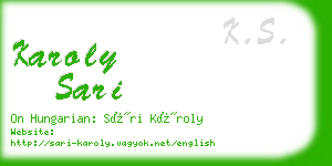 karoly sari business card